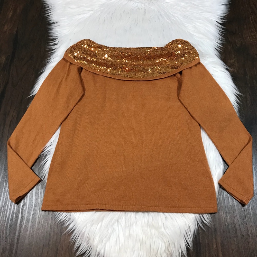 Soft Surroundings Cashmere Sweater Sequin Party